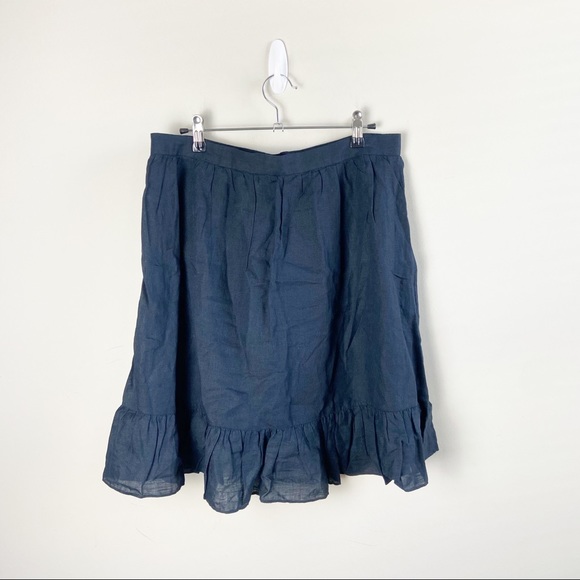 J Crew Navy Blue Linen Layered Skirt - Picture 2 of 6